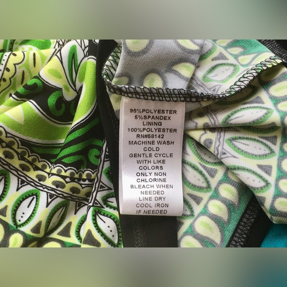 London Times black,green,paisley empire waist mini dress-Size 6-EUC. SUMMER FUN - Picture 11 of 13